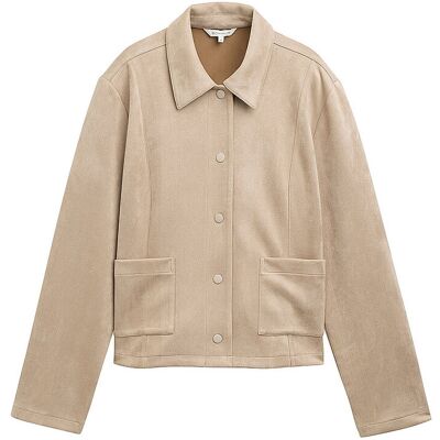 TOM TAILOR Jacke in Lederoptik beige XXL W TOM TAILOR Jacke in Lederoptik beige XXL W