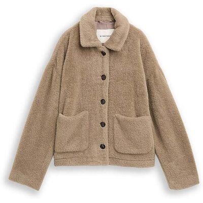 TOM TAILOR Jacke in Felloptik beige L W TOM TAILOR Jacke in Felloptik beige L W