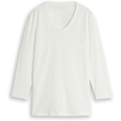 TOM TAILOR Langarmshirt weiss XXL W TOM TAILOR Langarmshirt weiss XXL W