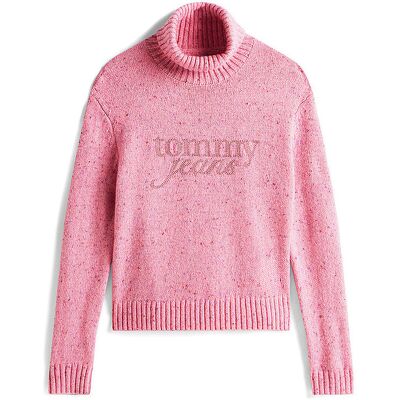 TOMMY JEANS Rollkragenpullover rosa L W TOMMY JEANS Rollkragenpullover rosa L W