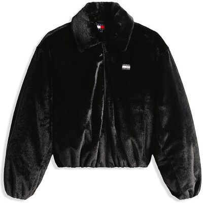 TOMMY JEANS Blouson in Felloptik schwarz XS W TOMMY JEANS Blouson in Felloptik schwarz XS W