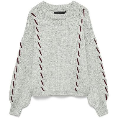 VERO MODA Pullover VMILINA hellgrau S W VERO MODA Pullover VMILINA hellgrau S W