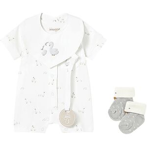 MAYORAL Baby Set 3-teilig Pyjama, Lätzchen und Socken weiss 74 B MAYORAL Baby Set 3-teilig Pyjama, Lätzchen und Socken weiss 74 B