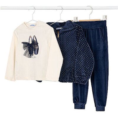 MAYORAL Mädchen Set 3-teilig Jacke, Langarmshirt und Hose dunkelblau 92 B MAYORAL Mädchen Set 3-teilig Jacke, Langarmshirt und Hose dunkelblau 92 B