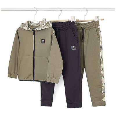 MAYORAL Jungen Set 3-teilig Sweatjacke und Jogginghosen grau 140 B MAYORAL Jungen Set 3-teilig Sweatjacke und Jogginghosen grau 140 B