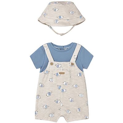 MAYORAL Baby Set 2-teilig Strampler mit Mütze beige 56 B MAYORAL Baby Set 2-teilig Strampler mit Mütze beige 56 B