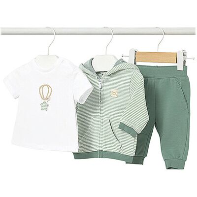 MAYORAL Baby Set 3-teilig Jacke, T-Shirt und Hose grün 56 B MAYORAL Baby Set 3-teilig Jacke, T-Shirt und Hose grün 56 B