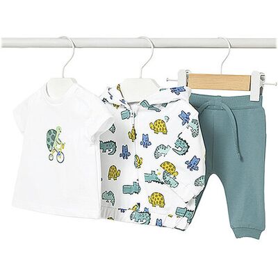 MAYORAL Baby Set 3-teilig Jacke, T-Shirt und Hose grün 56 B MAYORAL Baby Set 3-teilig Jacke, T-Shirt und Hose grün 56 B