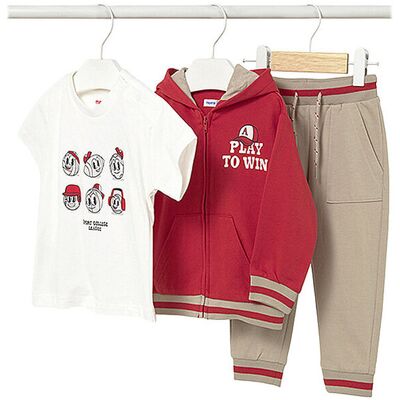 MAYORAL Baby Set 3-teilig Jacke, T-Shirt und Hose rot 86 B MAYORAL Baby Set 3-teilig Jacke, T-Shirt und Hose rot 86 B