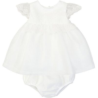 MAYORAL Baby Mädchen Kleid mit Unterhose creme 62 B MAYORAL Baby Mädchen Kleid mit Unterhose creme 62 B