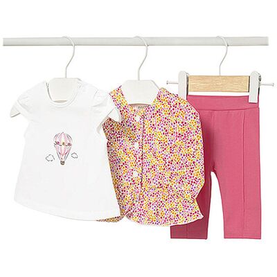 MAYORAL Baby Set 3-teilig Jacke, T-Shirt und Leggings pink 56 B MAYORAL Baby Set 3-teilig Jacke, T-Shirt und Leggings pink 56 B