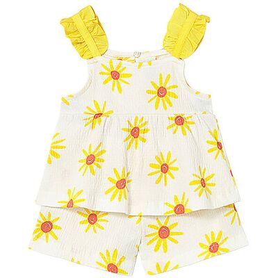 MAYORAL Baby Set 2-teilig Top und Shorts gelb 92 B MAYORAL Baby Set 2-teilig Top und Shorts gelb 92 B