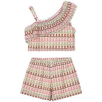 MAYORAL Mädchen Set 2-teilig aus Top und Shorts creme 116 B MAYORAL Mädchen Set 2-teilig aus Top und Shorts creme 116 B
