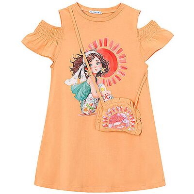 MAYORAL Mädchen Kleid orange 98 B MAYORAL Mädchen Kleid orange 98 B