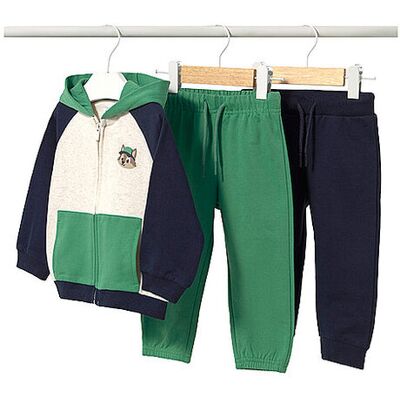MAYORAL Baby Set 3tlg Sweatjacke und zwei Hosen grün 80 B MAYORAL Baby Set 3tlg Sweatjacke und zwei Hosen grün 80 B