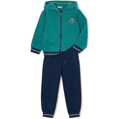 MAYORAL Jungen Set 2-teilig Sweatjacke und Jogginghose dunkelgrün 116 B MAYORAL Jungen Set 2-teilig Sweatjacke und Jogginghose dunkelgrün 116 B