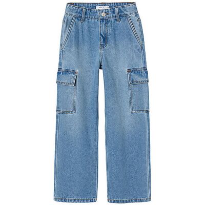 NAME IT Mädchen Cargojeans Regular Fit NKFROSE hellblau 116 B NAME IT Mädchen Cargojeans Regular Fit NKFROSE hellblau 116 B