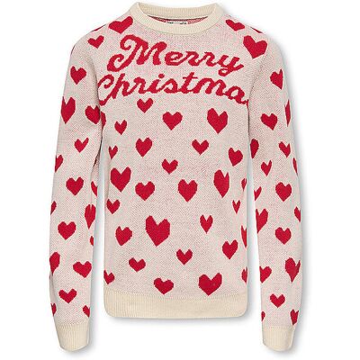 ONLY Mädchen Pullover KOGXMAS creme 146-152 B ONLY Mädchen Pullover KOGXMAS creme 146-152 B