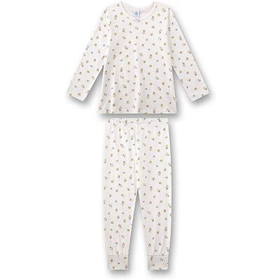 SANETTA Mädchen Pyjama 2-teilig Langarmshirt und Hose creme 116 B SANETTA Mädchen Pyjama 2-teilig Langarmshirt und Hose creme 116 B