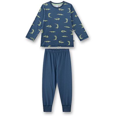 SANETTA Jungen Pyjama 2-teilig Langarmshirt und Hose blau 104 B SANETTA Jungen Pyjama 2-teilig Langarmshirt und Hose blau 104 B