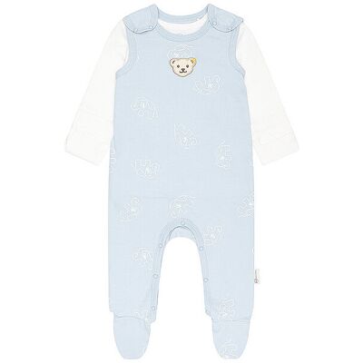 STEIFF Baby Set 2tlg Strampler und Langarmshirt hellblau 74 B STEIFF Baby Set 2tlg Strampler und Langarmshirt hellblau 74 B