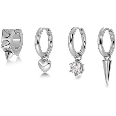 EDBLAD Ohrringe PEAK HOOPS ICON ONE HEART Steel silber W EDBLAD Ohrringe PEAK HOOPS ICON ONE HEART Steel silber W