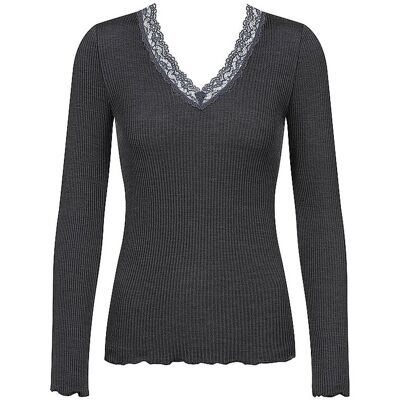 MEY Langarmshirt WOOL EXPRESSIVE thunder grey grau L W MEY Langarmshirt WOOL EXPRESSIVE thunder grey grau L W