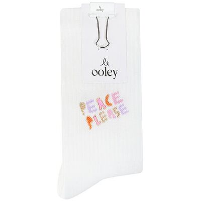 OOLEY Socken ICON Peace Please weiss weiss 35-38 W OOLEY Socken ICON Peace Please weiss weiss 35-38 W