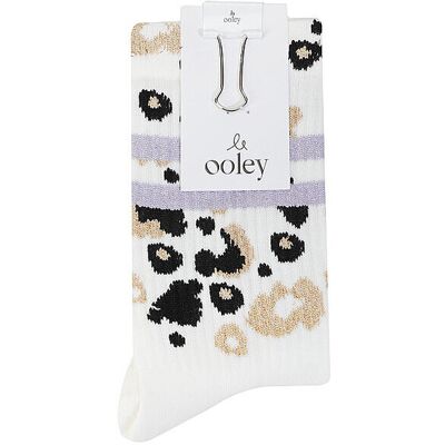 OOLEY Socken LEO Allover Lilac weiss weiss 35-38 W OOLEY Socken LEO Allover Lilac weiss weiss 35-38 W