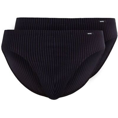 SKINY Brasil Slip 2er Pkg COTTON ADVANTAGE shadow stripe schwarz S M SKINY Brasil Slip 2er Pkg COTTON ADVANTAGE shadow stripe schwarz S M