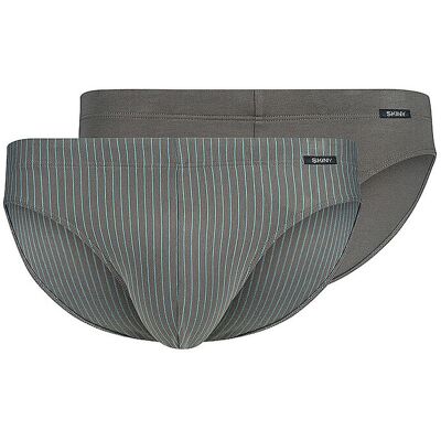 SKINY Slip 2er Pkg. COTTON ADVANTAGE gunmetal stripes selection grau S M SKINY Slip 2er Pkg. COTTON ADVANTAGE gunmetal stripes selection grau S M