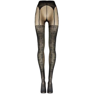 WOLFORD Modestrumpfhose FLOWER 20 DEN black/black schwarz S W WOLFORD Modestrumpfhose FLOWER 20 DEN black/black schwarz S W