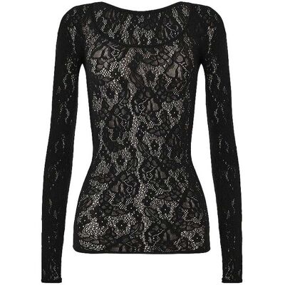 WOLFORD Langarmshirt INFINITE ROSE NET black schwarz S W WOLFORD Langarmshirt INFINITE ROSE NET black schwarz S W
