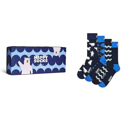 HAPPY SOCKS Herren Socken 4er Pkg. POLAR BLUE 41-46 navy blau M HAPPY SOCKS Herren Socken 4er Pkg. POLAR BLUE 41-46 navy blau M