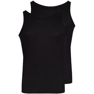 HUBER Trägershirt - Unterhemd 2-er Pkg. schwarz XL M HUBER Trägershirt - Unterhemd 2-er Pkg. schwarz XL M