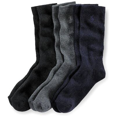 POLO RALPH LAUREN Socken 3er Pkg. navy / charcoal hthr / black schwarz M POLO RALPH LAUREN Socken 3er Pkg. navy / charcoal hthr / black schwarz M