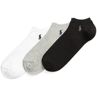 POLO RALPH LAUREN Sneaker Socken 3er Pkg. black grey white grau M POLO RALPH LAUREN Sneaker Socken 3er Pkg. black grey white grau M