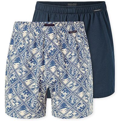 SCHIESSER Boxershorts 2er Pkg. sortiert 16 blau L M SCHIESSER Boxershorts 2er Pkg. sortiert 16 blau L M