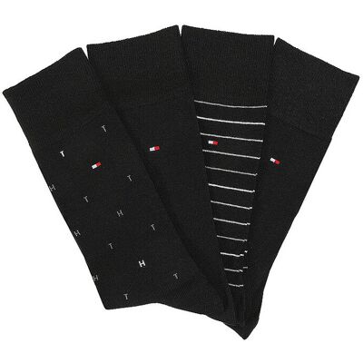 Tommy Hilfiger Socken 4er Pkg black schwarz 39-42 M Tommy Hilfiger Socken 4er Pkg black schwarz 39-42 M