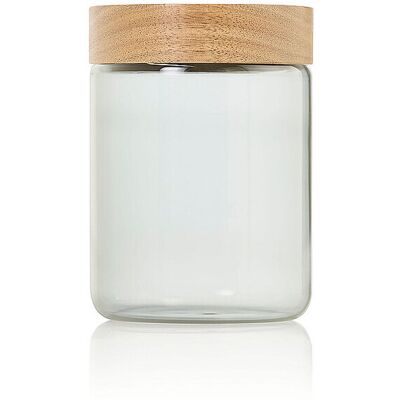 ADHOC Vorratsdose 800ml PURE JAR Glas/Grau/Akazie hellgrau B ADHOC Vorratsdose 800ml PURE JAR Glas/Grau/Akazie hellgrau B