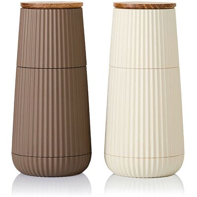 ADHOC Set Pfeffer- und Salzmühle SCAPE 12cm Dark & Light Beige beige B ADHOC Set Pfeffer- und Salzmühle SCAPE 12cm Dark & Light Beige beige B