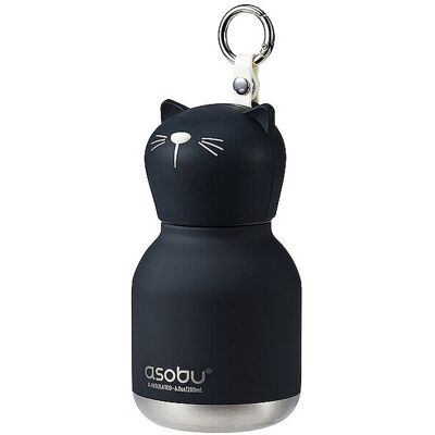 ASOBU Kinder Mini-Isolierflasche KATZE 0,2l Schwarz schwarz B ASOBU Kinder Mini-Isolierflasche KATZE 0,2l Schwarz schwarz B