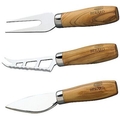 BERARD Käse Messer Set 3er aus Olivenholz braun B BERARD Käse Messer Set 3er aus Olivenholz braun B