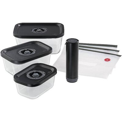KÜCHENPROFI Vakuum Starter-Set 7 teilig EASYFRESH Glas/Schwarz schwarz B KÜCHENPROFI Vakuum Starter-Set 7 teilig EASYFRESH Glas/Schwarz schwarz B