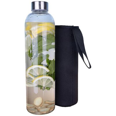 LURCH Glasflasche mit Iso-Hülle 1l Glas / Schwarz schwarz B LURCH Glasflasche mit Iso-Hülle 1l Glas / Schwarz schwarz B