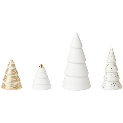 RAEDER Weihnachtsfiguren 4er-Set Tannen Porzellan weiss B RAEDER Weihnachtsfiguren 4er-Set Tannen Porzellan weiss B
