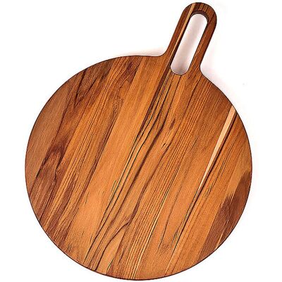 TEAKHAUS Servierbrett mit langem Griff rund 51cm BISTRO Teakholz braun B TEAKHAUS Servierbrett mit langem Griff rund 51cm BISTRO Teakholz braun B