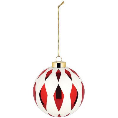 Alessi Weihnachtsbaumkugel 9cm DELIGHT Weiss/Rot rot B Alessi Weihnachtsbaumkugel 9cm DELIGHT Weiss/Rot rot B