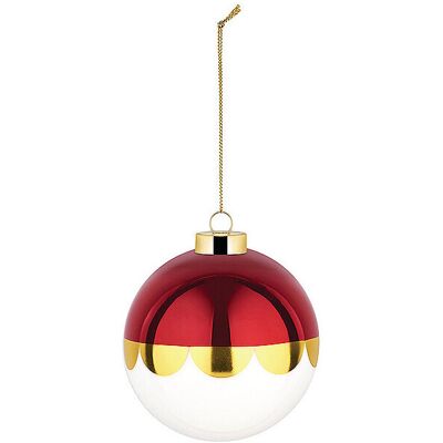Alessi Weihnachtsbaumkugel 9cm DELIGHT Weiss/Rot rot B Alessi Weihnachtsbaumkugel 9cm DELIGHT Weiss/Rot rot B