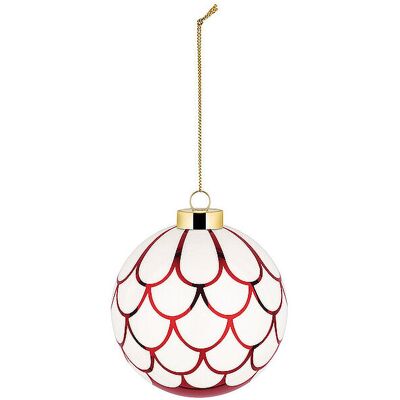 Alessi Weihnachtsbaumkugel 9cm DELIGHT Weiss/Rot rot B Alessi Weihnachtsbaumkugel 9cm DELIGHT Weiss/Rot rot B